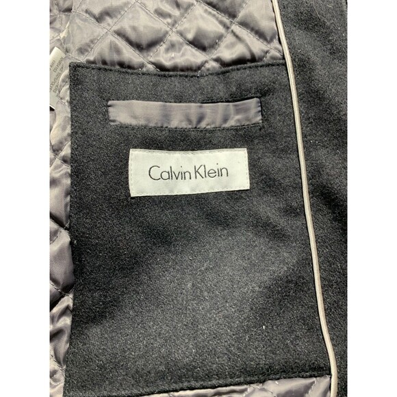 Calvin Klein Coat Men’s M Black Mid Length Wool Blend Lined Business Classic - Picture 12 of 14